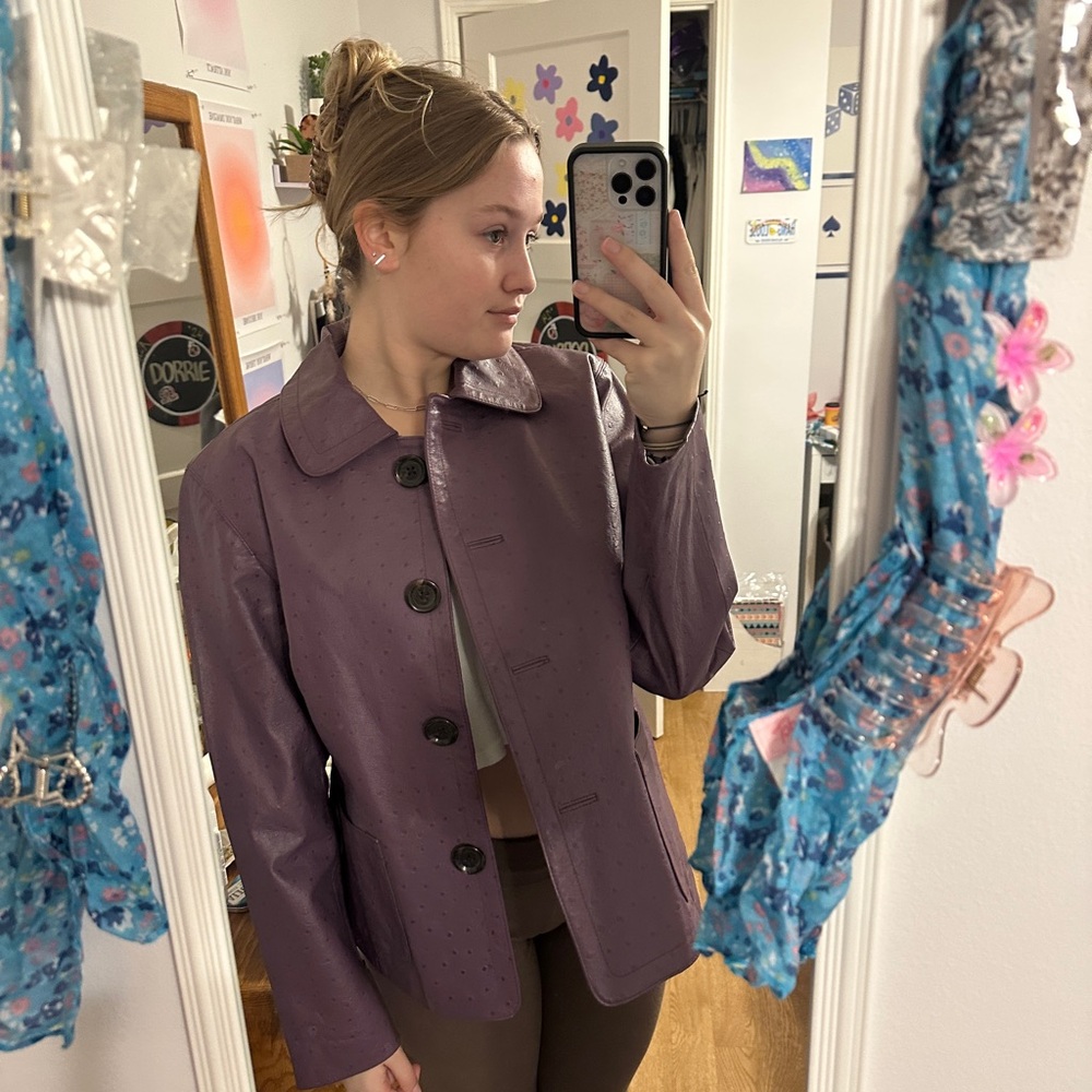 Chico's Lavender Leather Jacket - image 1